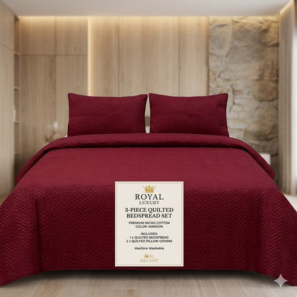 Micro Cotton  King Size Double Bed - 3-Piece King Size Comforter Set (Ultrasonic Pattern)
