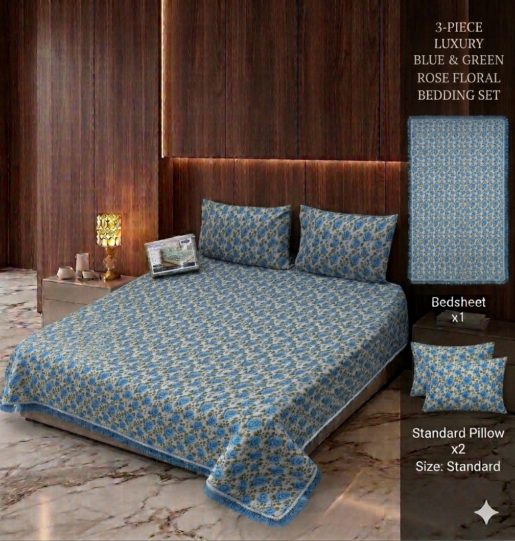 7D Digital Micro Cotton Bedsheet Set - King Size (3D Print Designs)