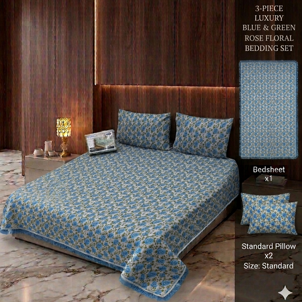7D Digital Micro Cotton Bedsheet Set - King Size (3D Print Designs)