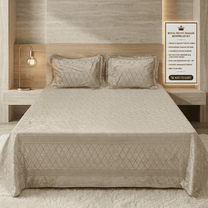 Premium 3-Piece Textured Velvet Bedsheet Set with Laced Edges & Bag Packaging