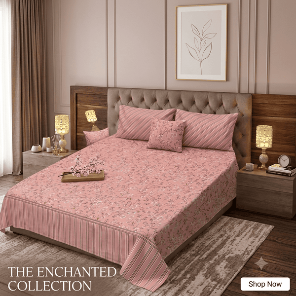 Brand Inspired Cotton Mix King Size Bedsheet Set - 3-Piece Premium Gift Pack (Alkaram, Gul Ahmed & Khaadi Style Prints)