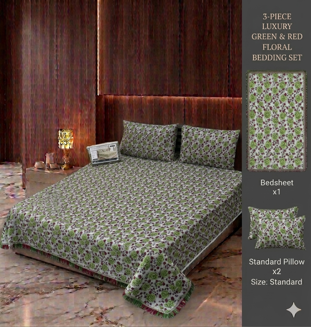 7D Digital Micro Cotton Bedsheet Set - King Size (3D Print Designs)