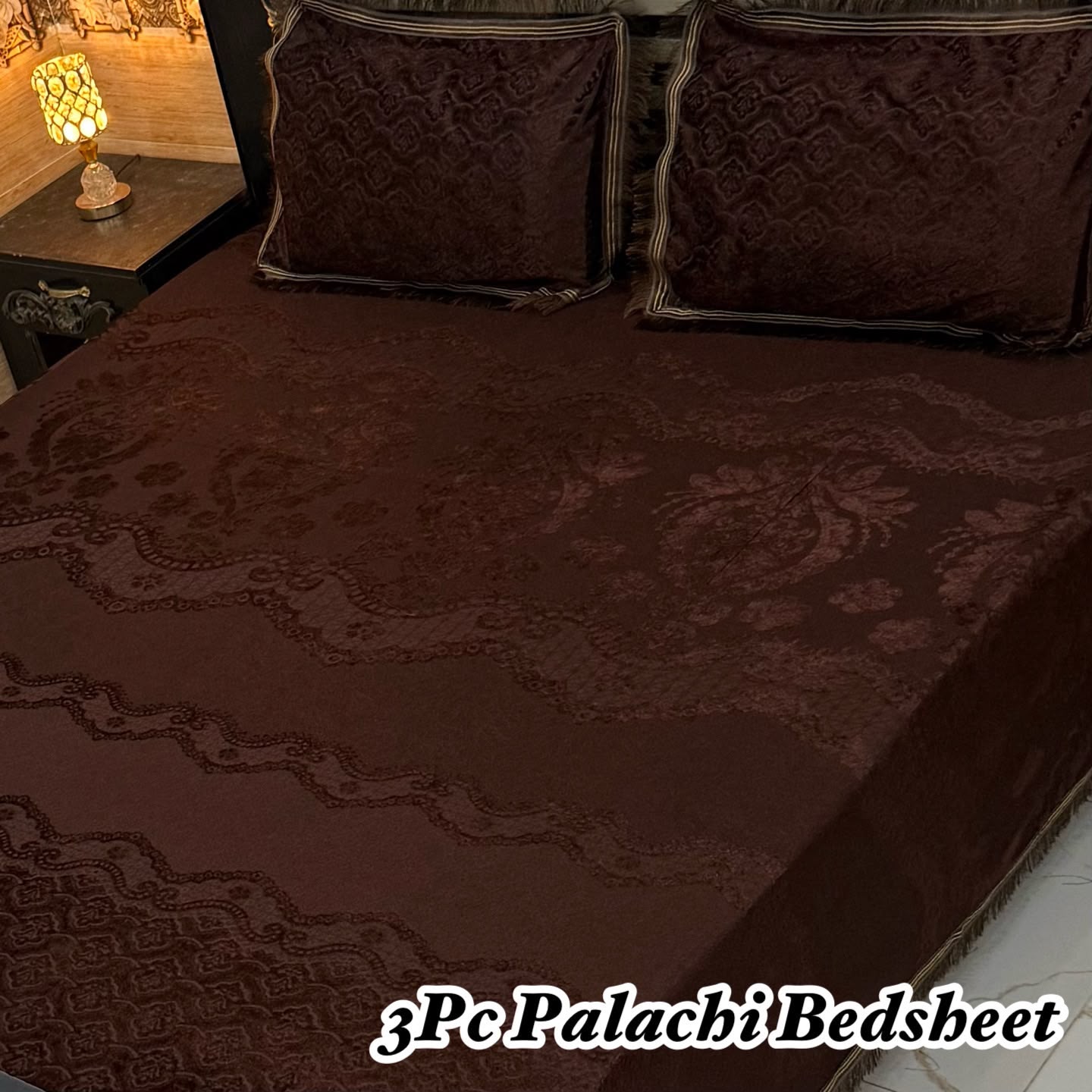 Premium 3-Piece Palachi King Size Bedsheet Set (Volume 2026) – Elegant Laced Border Collection