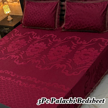 Premium 3-Piece Palachi King Size Bedsheet Set (Volume 2026) – Elegant Laced Border Collection