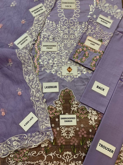 Luxury Fancy Chikankari Lawn Cotton Suit – Heavy Embroidered 3-Piece