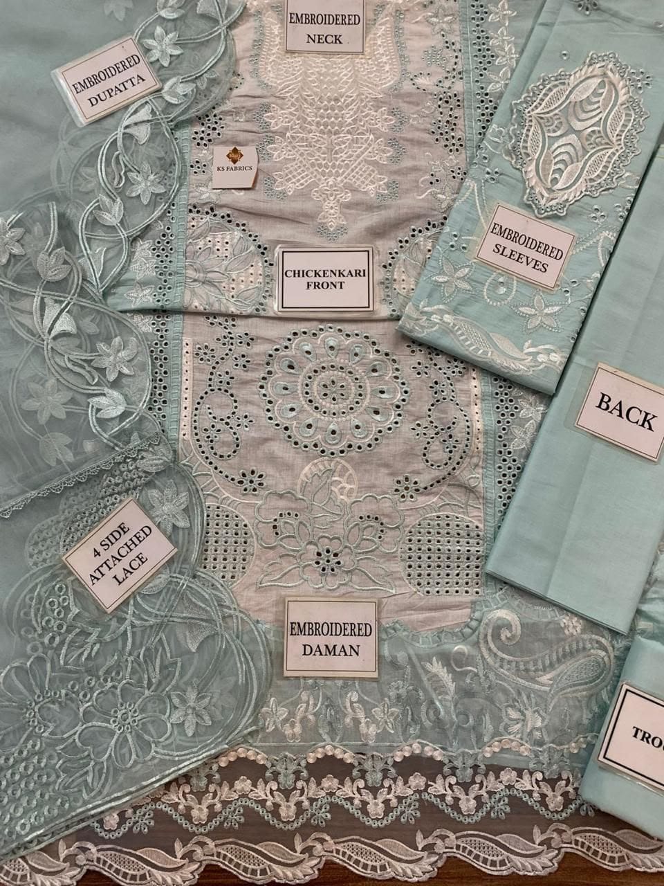 Luxury Fancy Chikankari Lawn Cotton Suit – Heavy Embroidered 3-Piece