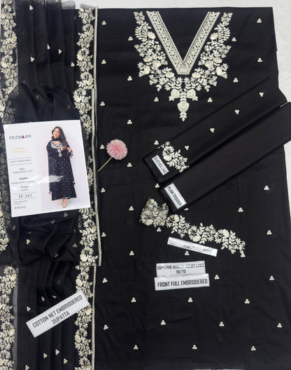 Pezwaan Lawn 2655 – Heavy Embroidered 3-Piece Suit with Bamber Chiffon Dupatta
