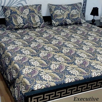 ChenOne Export Quality Pure Cotton Jumbo King Size Bedsheet Set (3-Piece)