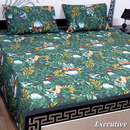 ChenOne Export Quality Pure Cotton Jumbo King Size Bedsheet Set (3-Piece)