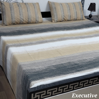ChenOne Export Quality Pure Cotton Jumbo King Size Bedsheet Set (3-Piece)