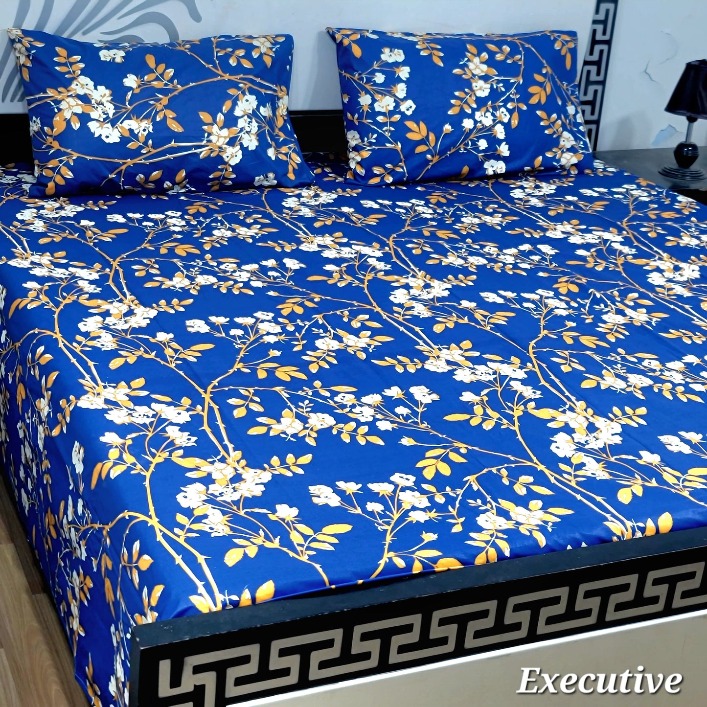 ChenOne Export Quality Pure Cotton Jumbo King Size Bedsheet Set (3-Piece)
