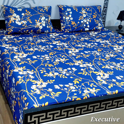 ChenOne Export Quality Pure Cotton Jumbo King Size Bedsheet Set (3-Piece)