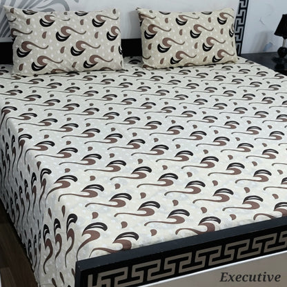 ChenOne Export Quality Pure Cotton Jumbo King Size Bedsheet Set (3-Piece)