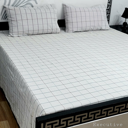 ChenOne Export Quality Pure Cotton Jumbo King Size Bedsheet Set (3-Piece)