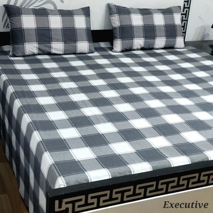 ChenOne Export Quality Pure Cotton Jumbo King Size Bedsheet Set (3-Piece)
