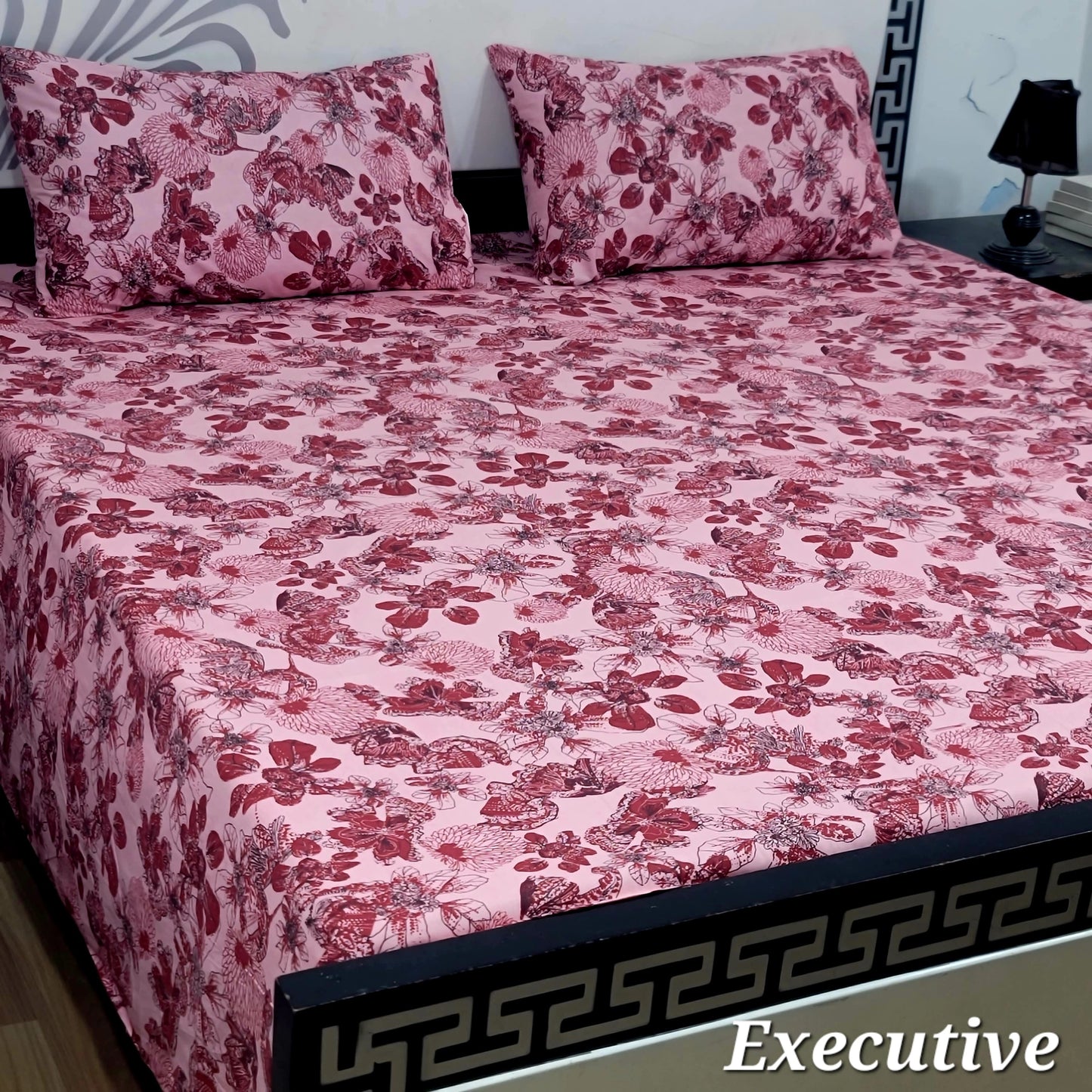 ChenOne Export Quality Pure Cotton Jumbo King Size Bedsheet Set (3-Piece)