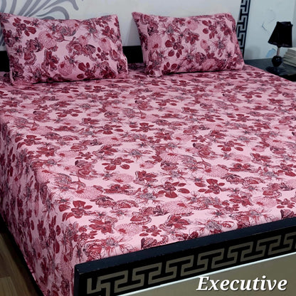 ChenOne Export Quality Pure Cotton Jumbo King Size Bedsheet Set (3-Piece)