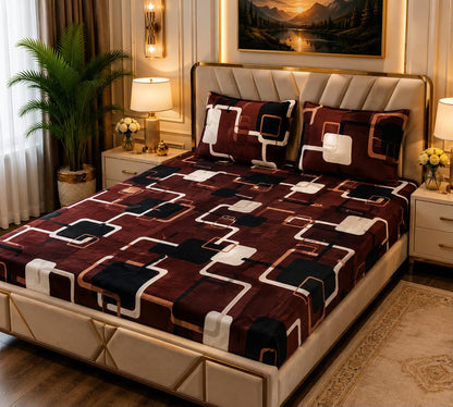 Ultra-Soft Fleece 3-Piece King Size Bedsheet Set – Cozy & Warm