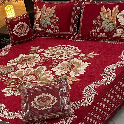 Premium 4-Piece King Size Velvet Jacquard Bedsheet Set
