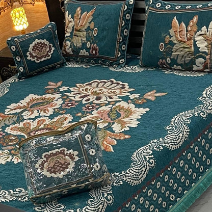 Premium 4-Piece King Size Velvet Jacquard Bedsheet Set